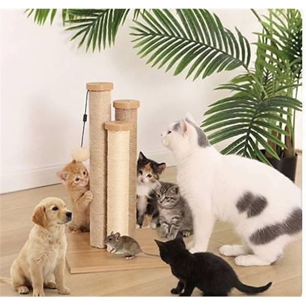 Amazon Basics Triple Cat Scratching Post, Beige