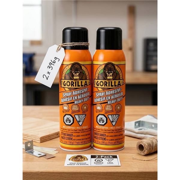 Gorilla Spray Adhesive Heavy Duty 2-Pack x 396g