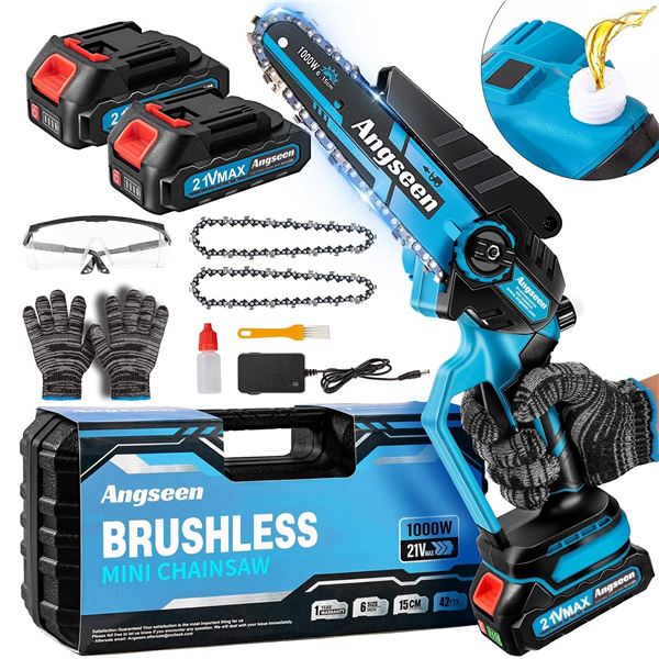 Angseen Brushless Mini Chainsaw 1000W