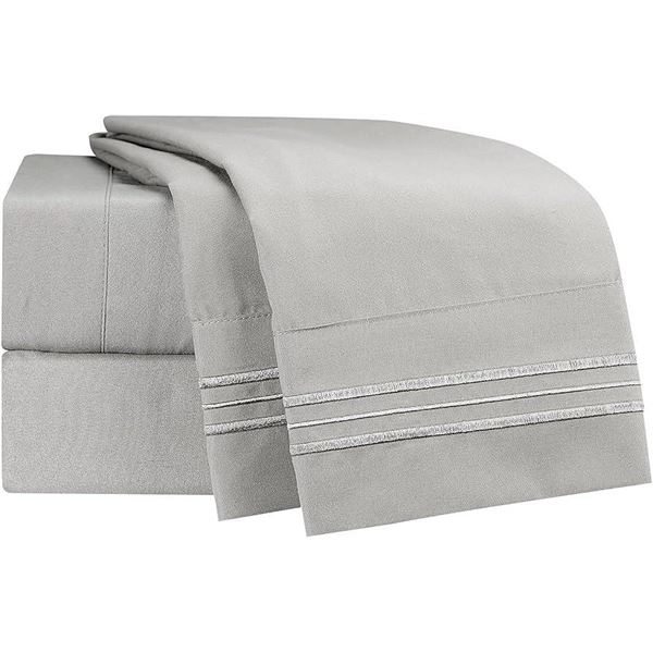 Comfy Bamboo World Celeste King Sheet Set in Gray