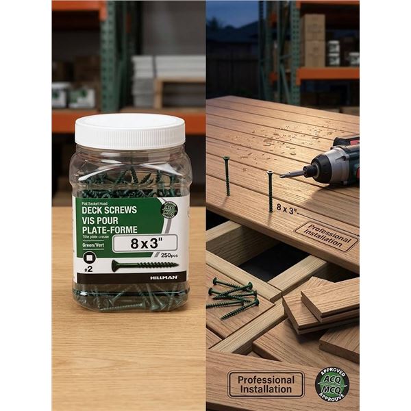 Hillman 8 x 3 Inch Deck Screws 250pcs