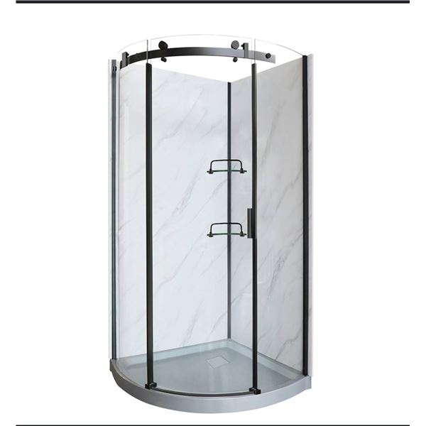 Dolphin 38" Round Black Shower KitÂ  **Stock Photo May Vary**