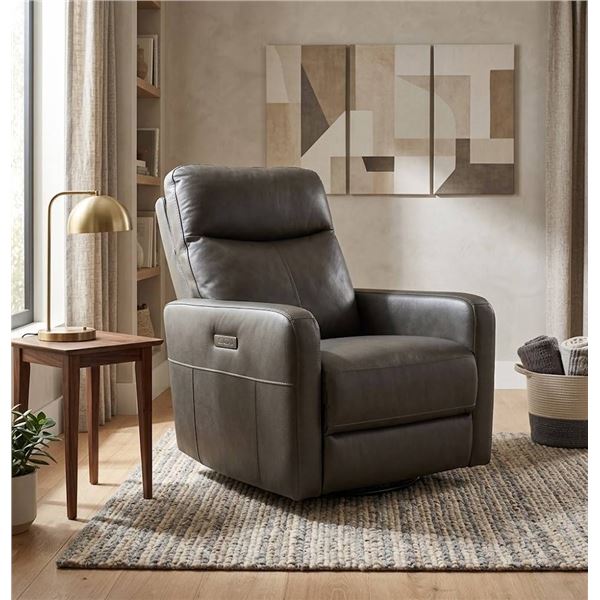 Gray Faux Leather Power Recliner !NO POWER CABLE!