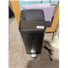 Image 2 : Black Rectangular Pedal Trash Can 10â€ x 12â€ x