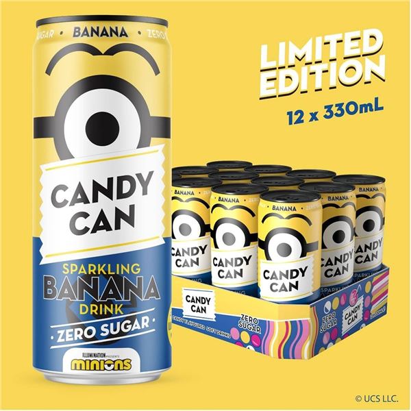 Candy Can Banana Sparkling Drink 12x330ml