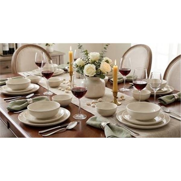Mainstays Porcelain Dinnerware Set, 16 Piece
