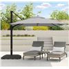 Image 1 : Sirio Grey 4 m x 3 m (13ft. x 10ft.) Patio Cantilever Umbrella - Weighted Base not Included