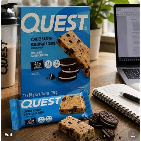 Quest Cookies & Cream Protein Bars 12 Pack x 60g