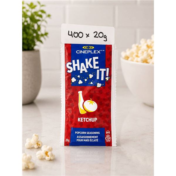 Cineplex Shake It Ketchup Popcorn Seasoning, 400 x 20g