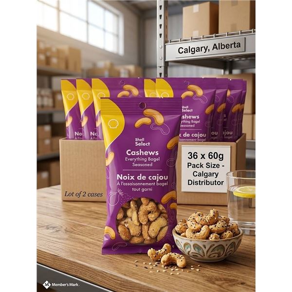 Shell Select Everything Bagel Cashews, 36 x