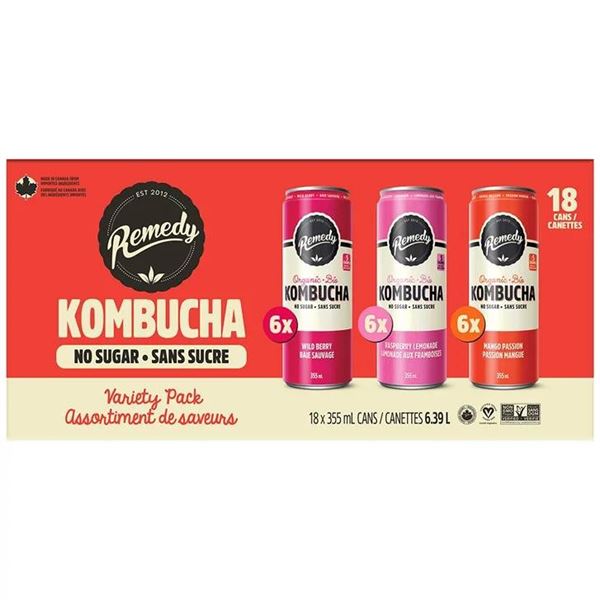 Remedy Kombucha Variety Pack 18x355 ml