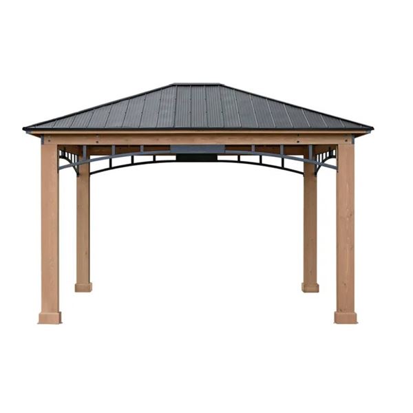 Yardistry Gazebo 12 ft. Ã— 14 ft. with Aluminum Roof