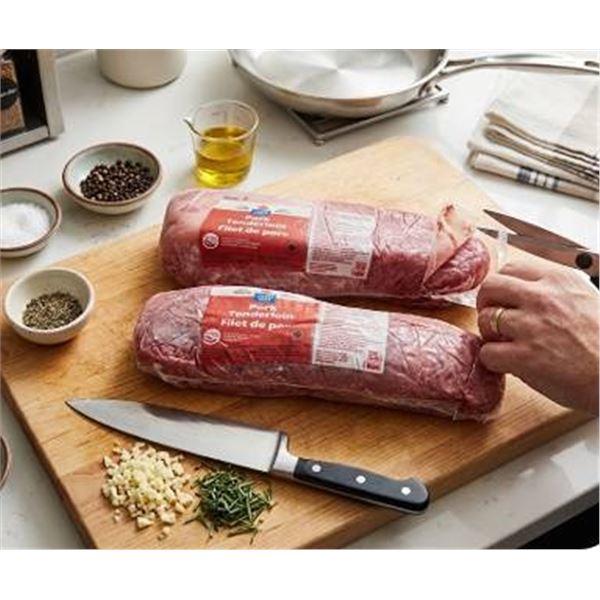 Lot of 2- Pork Tenderloin, Fresh Vacuum-Sealed Approx 1 Kg Per Loin