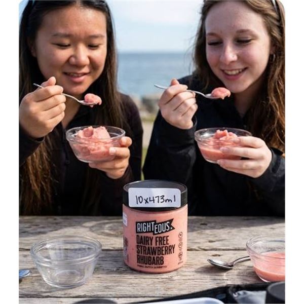 Righteous Dairy Free Strawberry Rhubarb Sorbetto 10 x 473ml