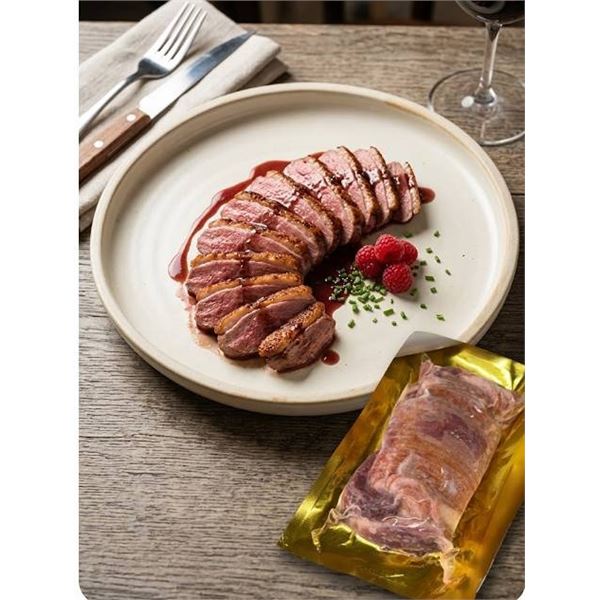 Lot of 12 Vacuum-Sealed Frozen Duck Breast Pre Sliced Portion