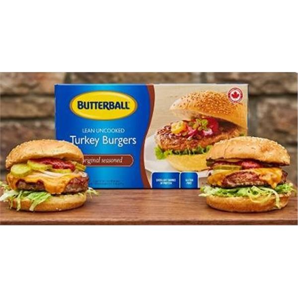 Lot of 2 - Butterball Lean Uncooked Turkey Burgers 852g (6x142g)