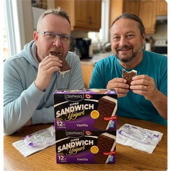 Lot of 2 - Chapman's Super Sandwich Frozen Yogurt 12 x 120ml Vanilla
