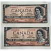 Image 1 : 2 - 1954 CAD Two Dollar Bills