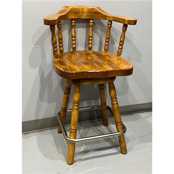 Wooden Swivel Bar Stool