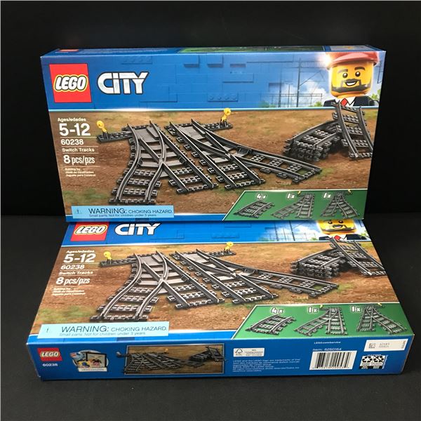LOT OF 2 LEGO CITY #60238 SWITCH TRACKS SETS SEALED IN ORIGINAL PACKAGING