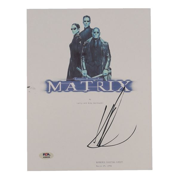 KEANU REEVES SIGNED MATRIX SCRIPT COVER - PSA COA