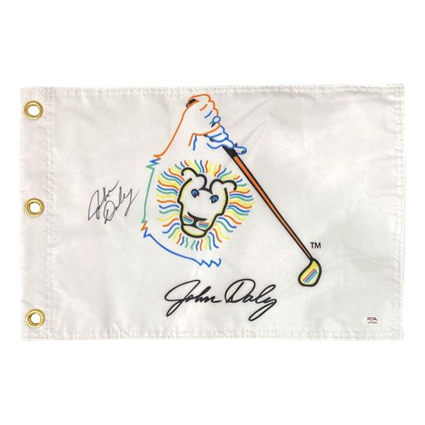 JOHN DALY SIGNED GOLF PIN FLAG - PSA COA