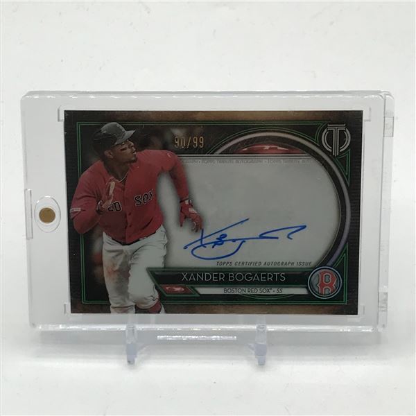 2020 TOPPS TRIBUTE BASEBALL XANDER BOGAERTS SIGNED TRADING CARD 90/99