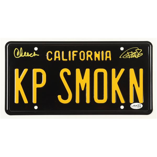 CHEECK AND CHONG SIGNED KP SMOKN LICENSE PLATE - JSA COA