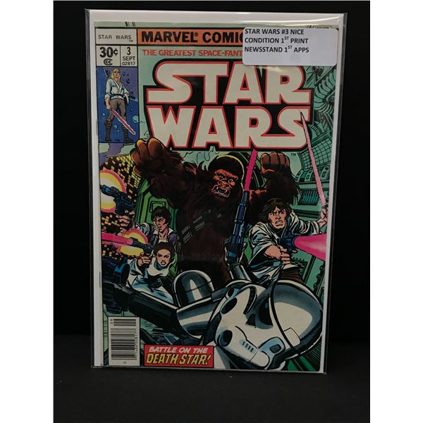STAR WARS #3 1ST PRINT NEWSSTAND EDITION WITH 1ST APPS - MARVEL COMICS