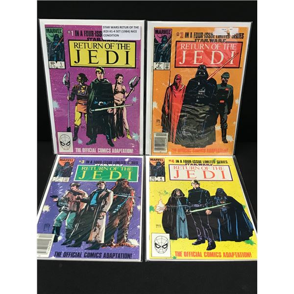 LOT OF 4 RETURN OF THE JEDI COMICS #1 - #4 OF A 4 PART SERIES - MARVEL COMICS