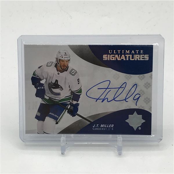 2020-21 UPPER DECK ULTIMATE COLLECTION HOCKEY J.T MILLER SIGNED HOCKEY TRADING CARD
