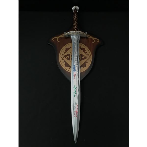 QUAD SIGNED STING PROP SWORD BY ASTIN, WOOD, BOYD & MONAGHAN LORD OF THE RINGS - WWOC COA