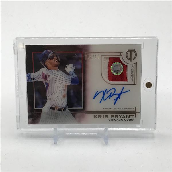 2019 TOPPS TRIBUTE BASEBALL KRIS BRYANT SIGNED PATCH TRADING CARD 02/10