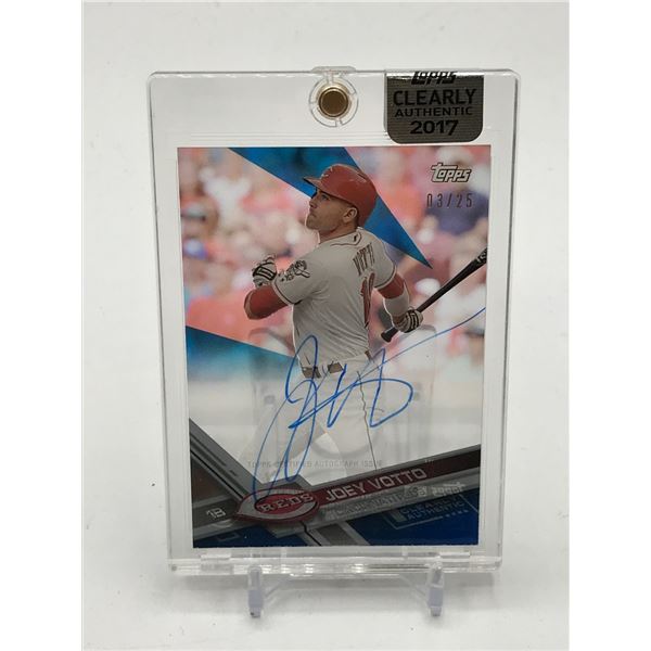 2017 TOPPS CLEARLY AUTHENTIC JOEY VOTTO SIGNED BASEBALL TRADING CARD 03/25