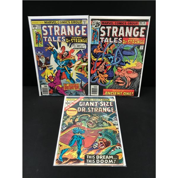 LOT OF 3 COMICS FEATURING DR. STRANGE - MARVEL COMICS