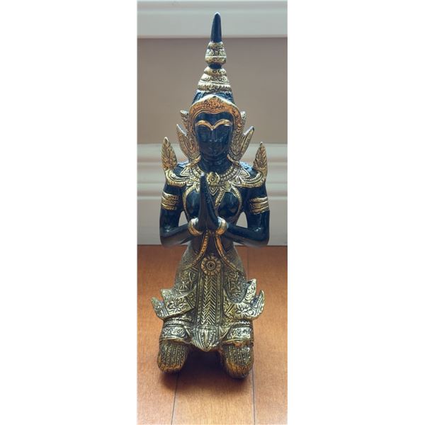 Kneeling Gilt Bronze Praying Deity Statue