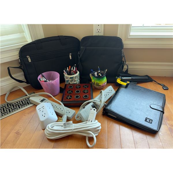 Office Essentials Lot with Bombay Company Tic Tac Toe Board