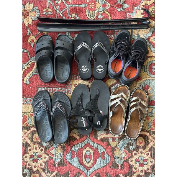 Women's Shoes and Sandals, 6 Pairs, Mixed Brands, US 7-8.5