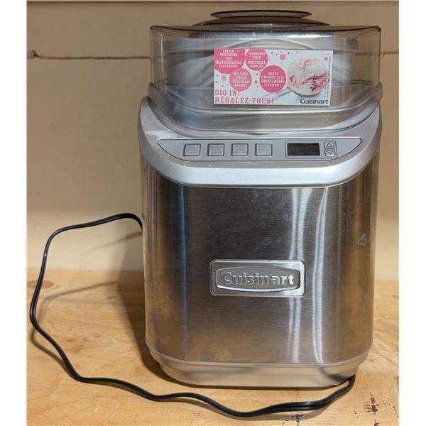 Cuisinart Stainless Steel Ice Cream Maker, Like New Condition