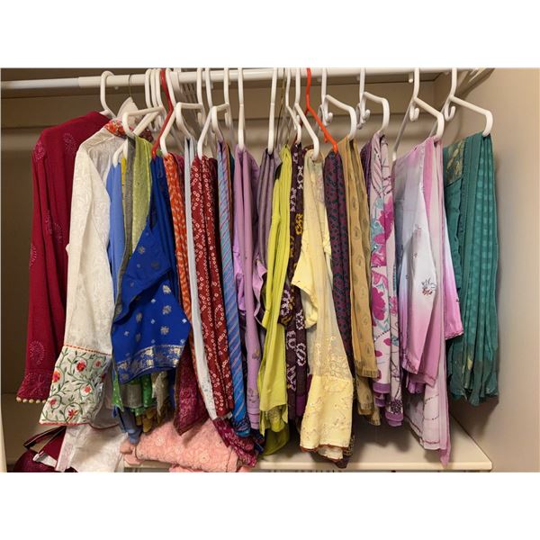 Traditional Indian Sarees in Mixed Colours and Fabrics