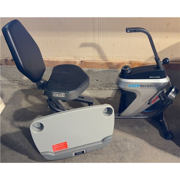 Exerpeutic Exerwork Recumbent Exercise Bike with Workstation
