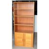 Image 1 : TEAK FINISH BOOKCASE, 4 OPEN SHELVES AND LOWER