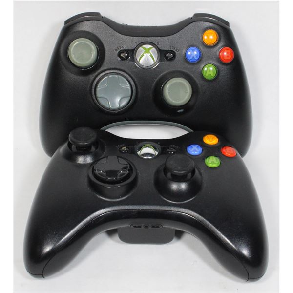 TWO XBOX 360 WIRELESS CONTROLLERS