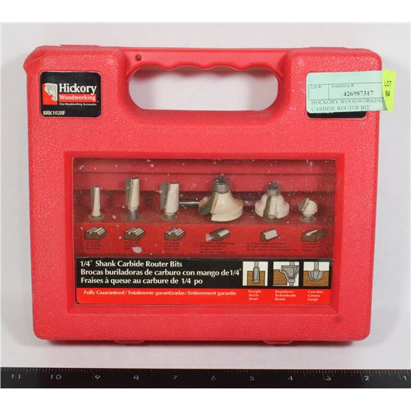 HICKORY WOODWORKING 6PC CARBIDE ROUTER BIT