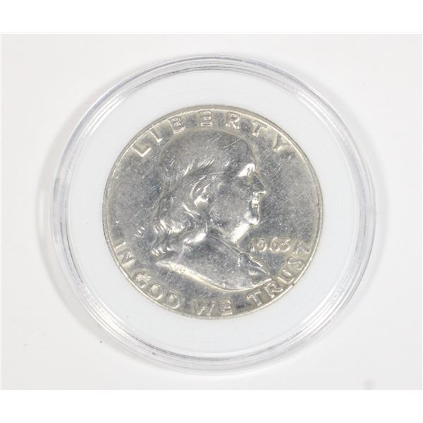 1963 USA FRANKLIN SILVER HALF DOLLAR