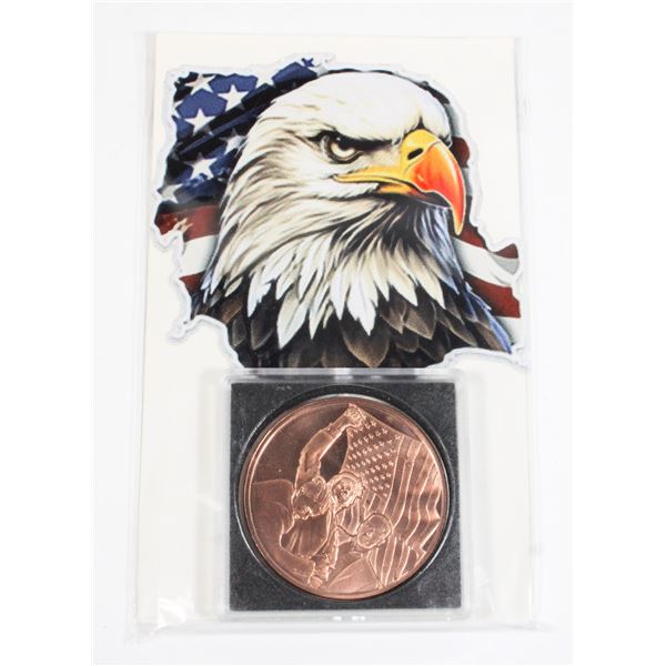 1 OZ TRUMP FLIGHT COPPER ROUND WITH CARD