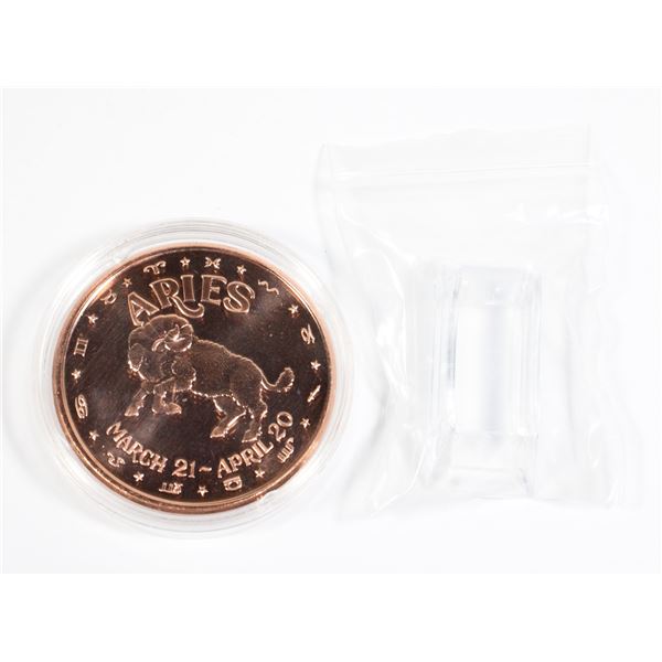 1 OZ ARIES COPPER ROUND IN