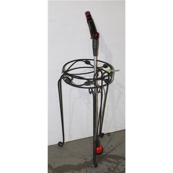 METAL PLANT STAND AND GARDENA HOSE SPRAYER
