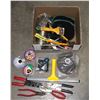 Image 1 : BOX OF ASSORTED HAND TOOLS AND MORE INCLUDING