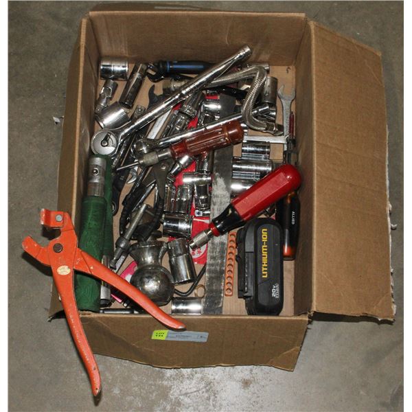 BOX OF MISC. TOOLS